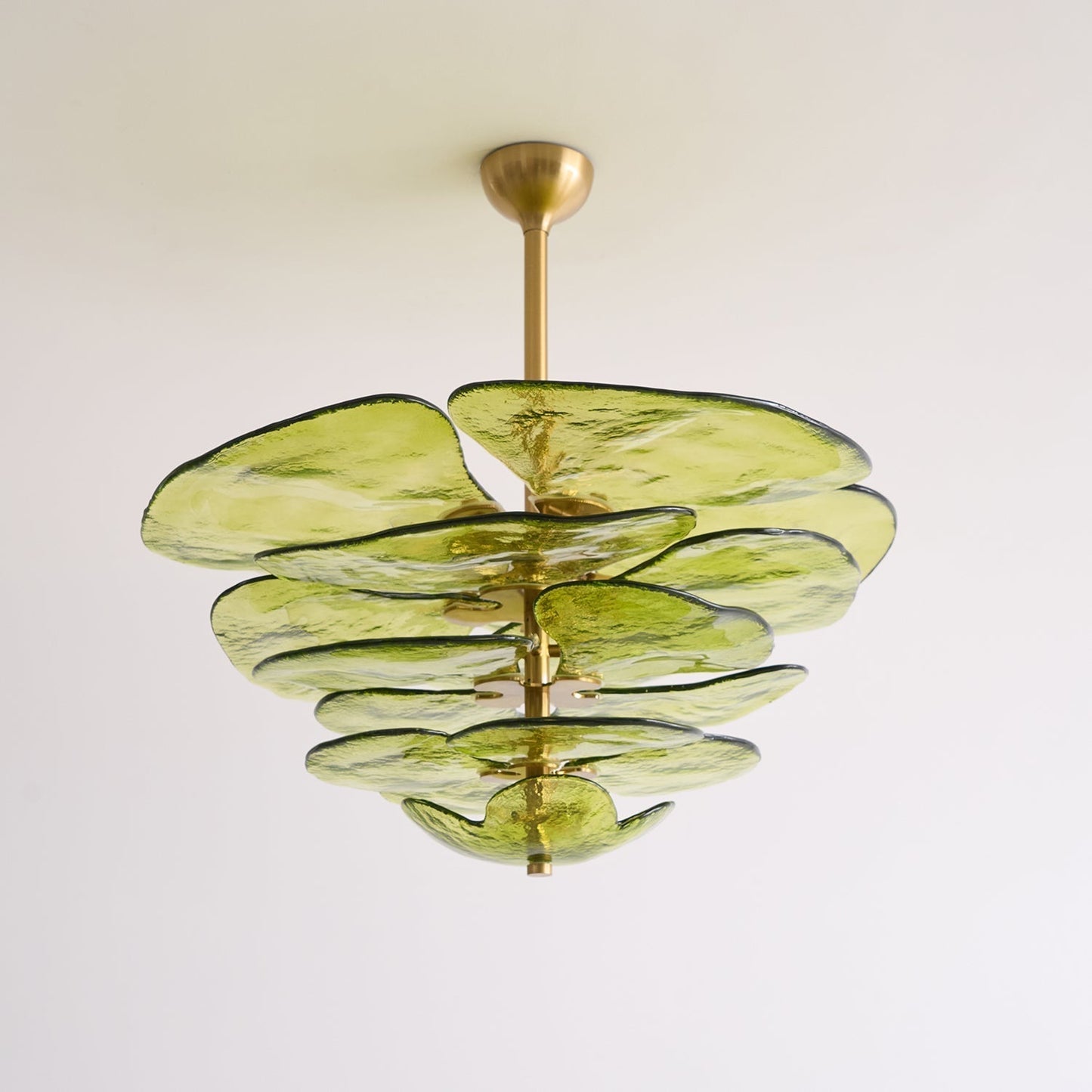 Lotus Lustre Verre Contemporain Feuille En Couches