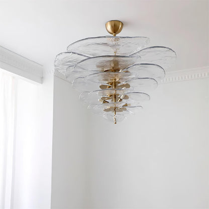 Lotus Lustre Verre Contemporain Feuille En Couches