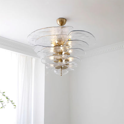 Lotus Lustre Verre Contemporain Feuille En Couches