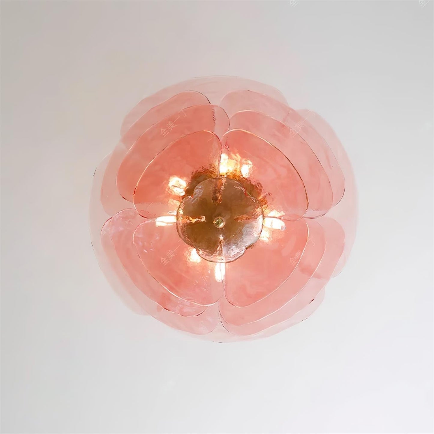 Lotus Lustre Verre Contemporain Feuille En Couches