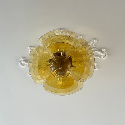 Lotus Lustre Verre Contemporain Feuille En Couches