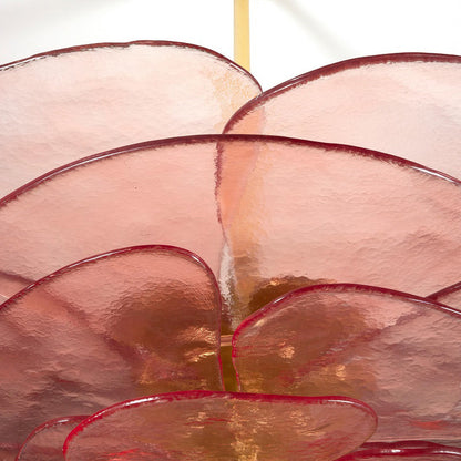 Lotus Lustre Verre Contemporain Feuille En Couches