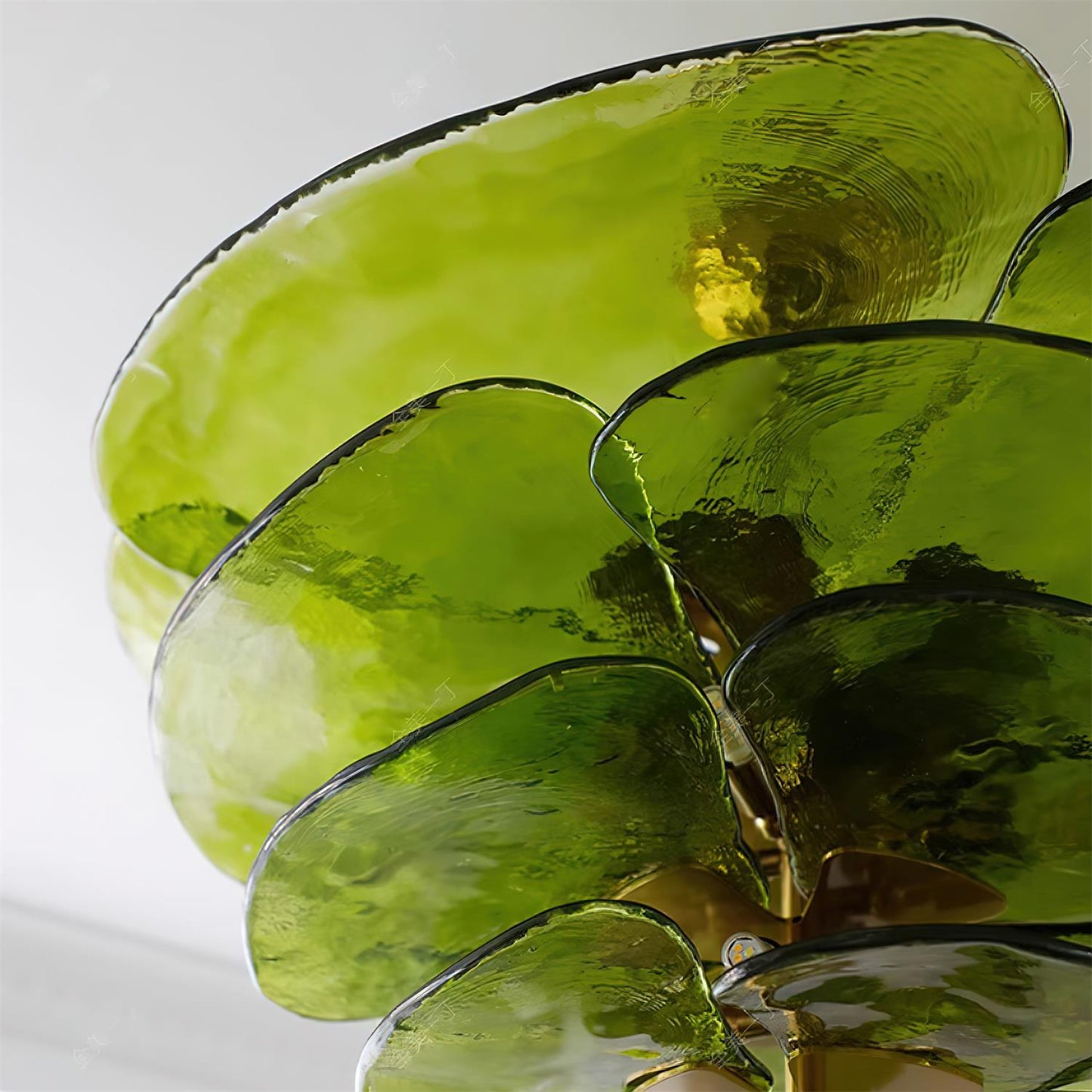 Lotus Lustre Verre Contemporain Feuille En Couches
