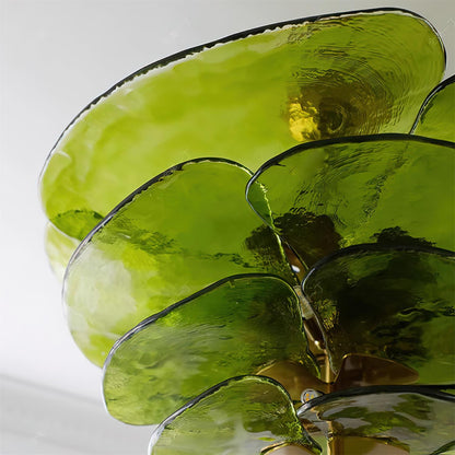 Lotus Lustre Verre Contemporain Feuille En Couches