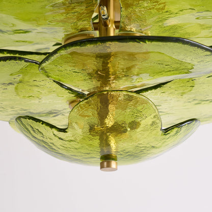 Lotus Lustre Verre Contemporain Feuille En Couches