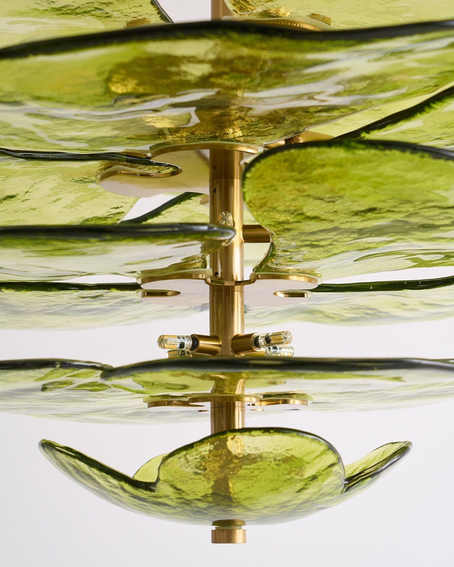 Lotus Lustre Verre Contemporain Feuille En Couches