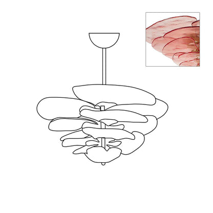 Lotus Lustre Verre Contemporain Feuille En Couches