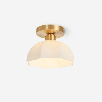 Plafonnier Avelin en laiton et verre opale