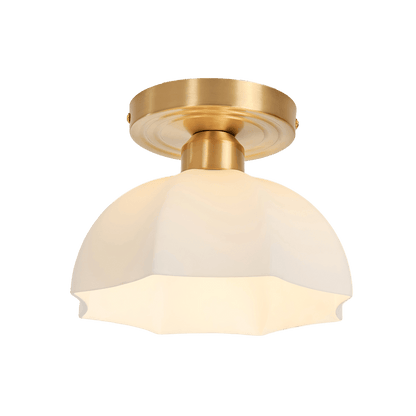 Plafonnier Avelin en laiton et verre opale