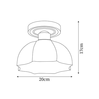 Plafonnier Avelin en laiton et verre opale