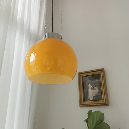 Valentina Yellow Ball Pendelleuchte, Metall und Glas