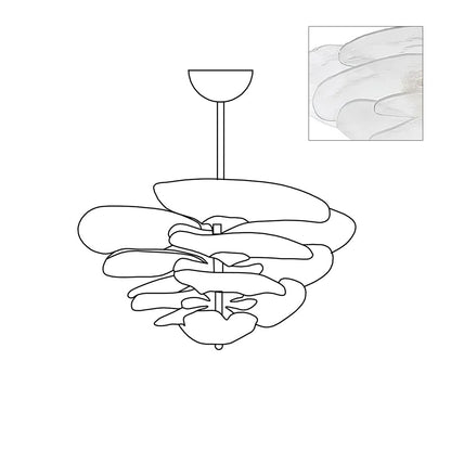 Lotus Lustre Verre Contemporain Feuille En Couches