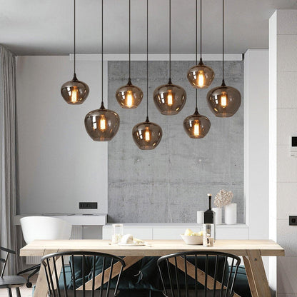 June Suspension minimaliste en verre fumé gris