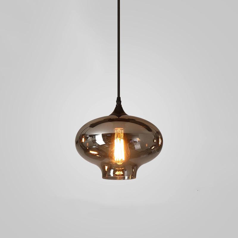 June Suspension minimaliste en verre fumé gris