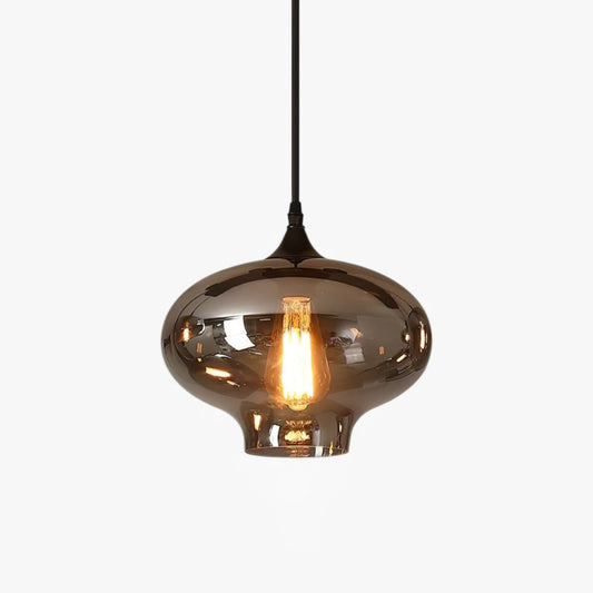 June Minimalist Bottle Glass Pendant Light Smoke Gray