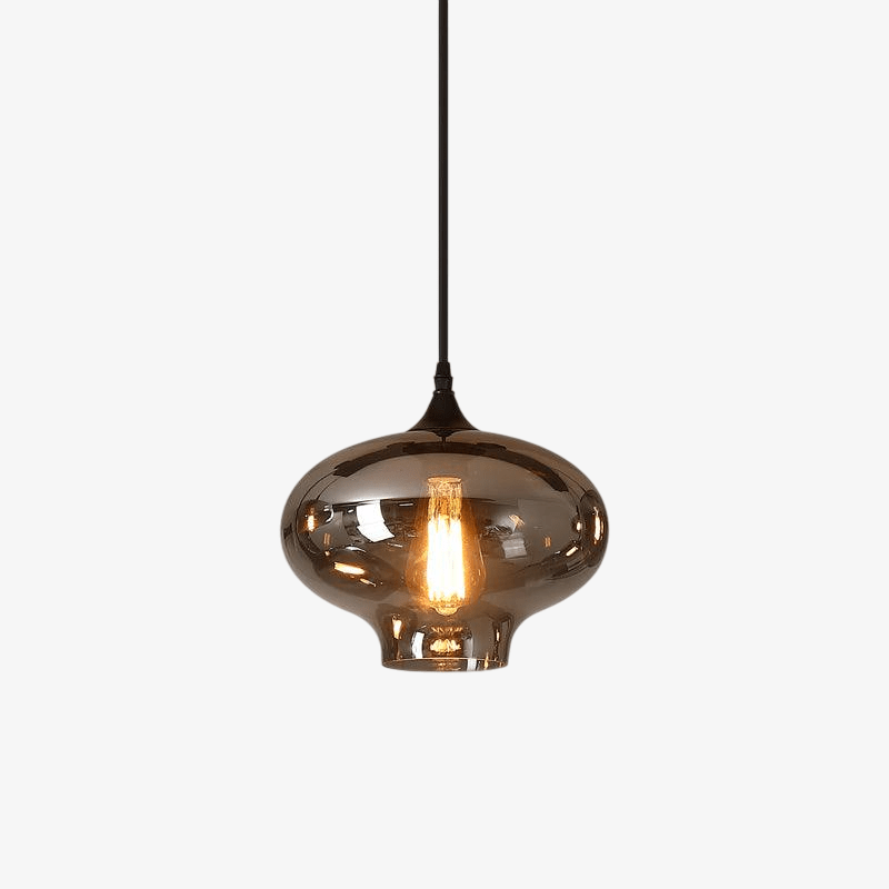 June Suspension minimaliste en verre fumé gris