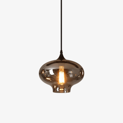 June Suspension minimaliste en verre fumé gris