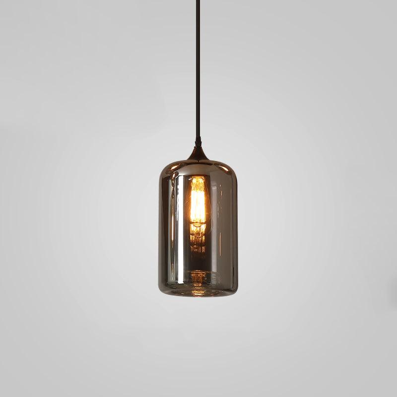 June Suspension minimaliste en verre fumé gris