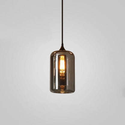 June Suspension minimaliste en verre fumé gris