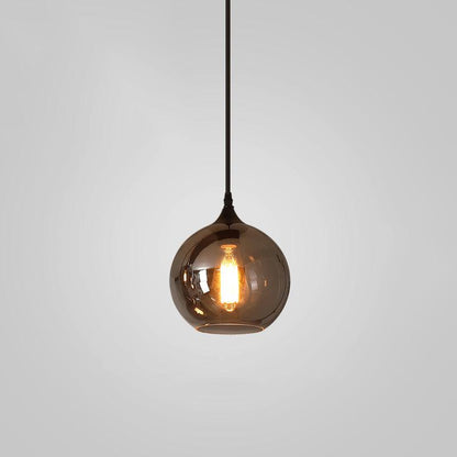 June Suspension minimaliste en verre fumé gris