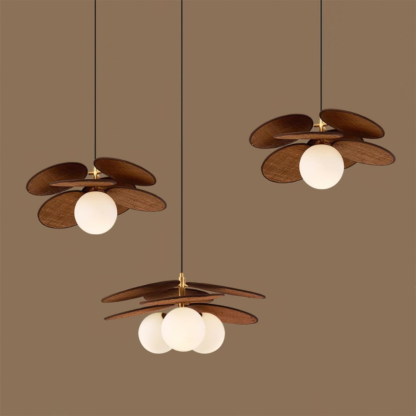 Florin Wooden Petal Pendant Light
