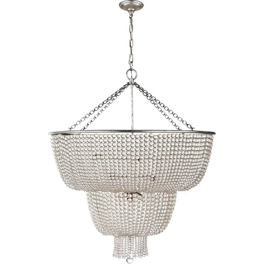 Silva Vintage LED hanglamp wit/helder eet-/woonkamer metaal en kristal
