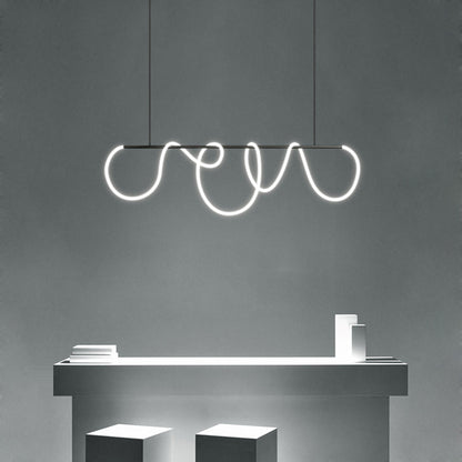 Arisha Curved & Linear Semi Flush Mount Ceiling Light, Gold