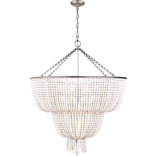 Silva Vintage LED hanglamp wit/helder eet-/woonkamer metaal en kristal
