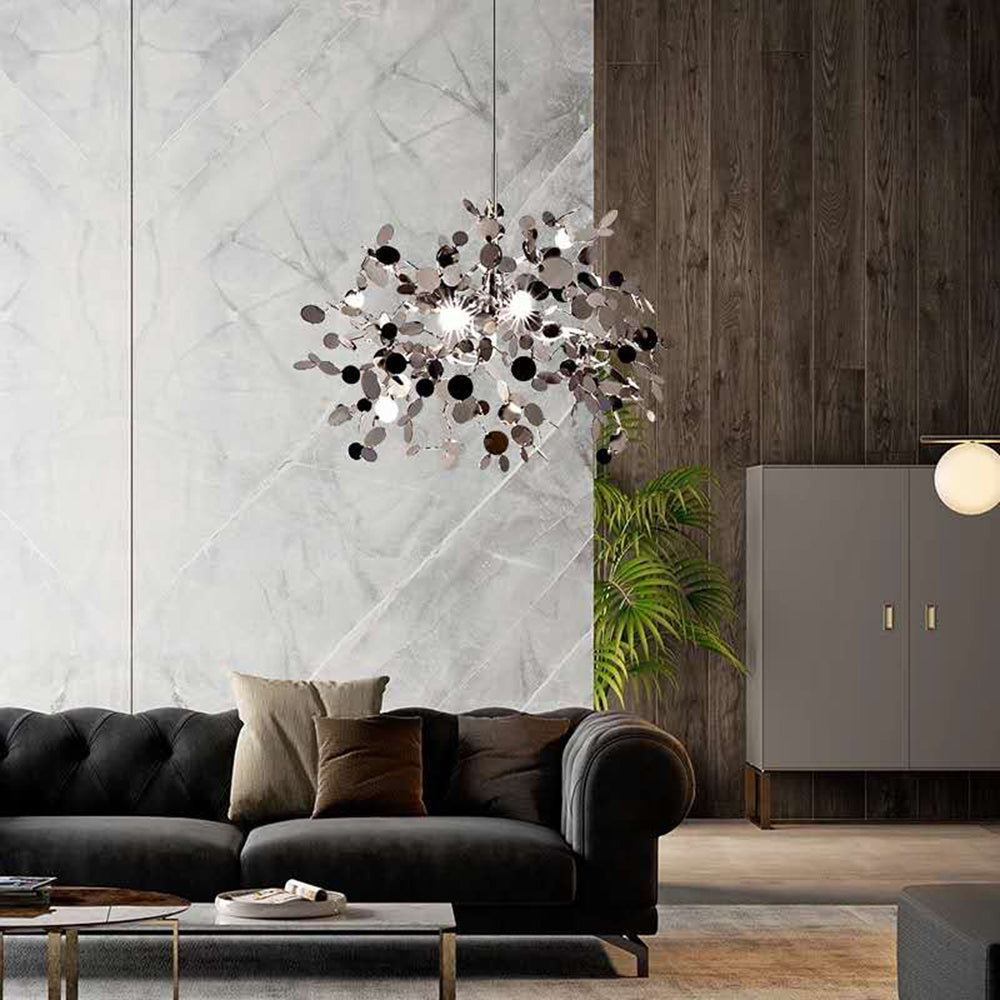 Olivia Artsy Classy Cluster Fireworks Pendant Light, Stainless steel