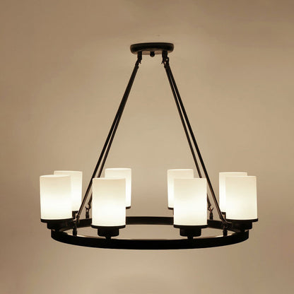 Silva Retro Black Metal/Glass Chandelier for Living Room