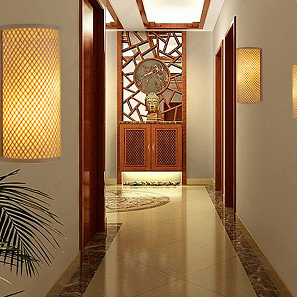 Muto Led Wall Mounted Bedside Lamp, Rattan/, Bedroom