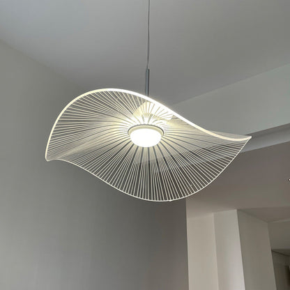 Arisha Designer Lampe à suspension en métal en forme de feuille de lotus Blanc