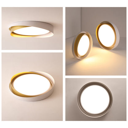 Arisha moderne geometrische Metall-/Unterputz-Deckenleuchte, Weiß/Gold