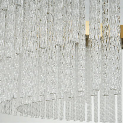 Kristy Modern Spiral Crystal Ring /Rectangle Chandelier, Gold