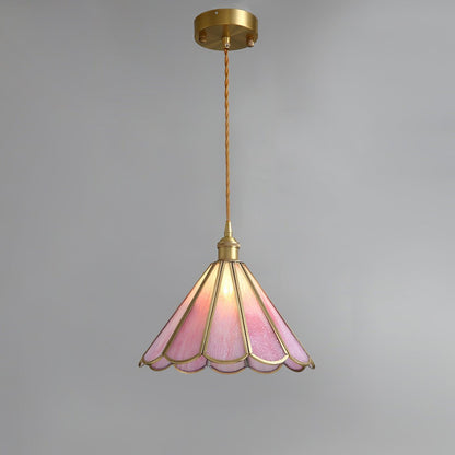 Lione Pink Stained Glass Pendant Light
