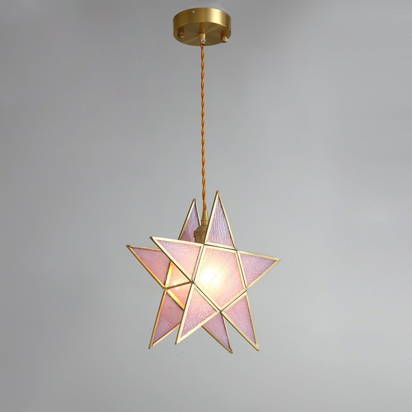 Lione Pink Stained Glass Pendant Light