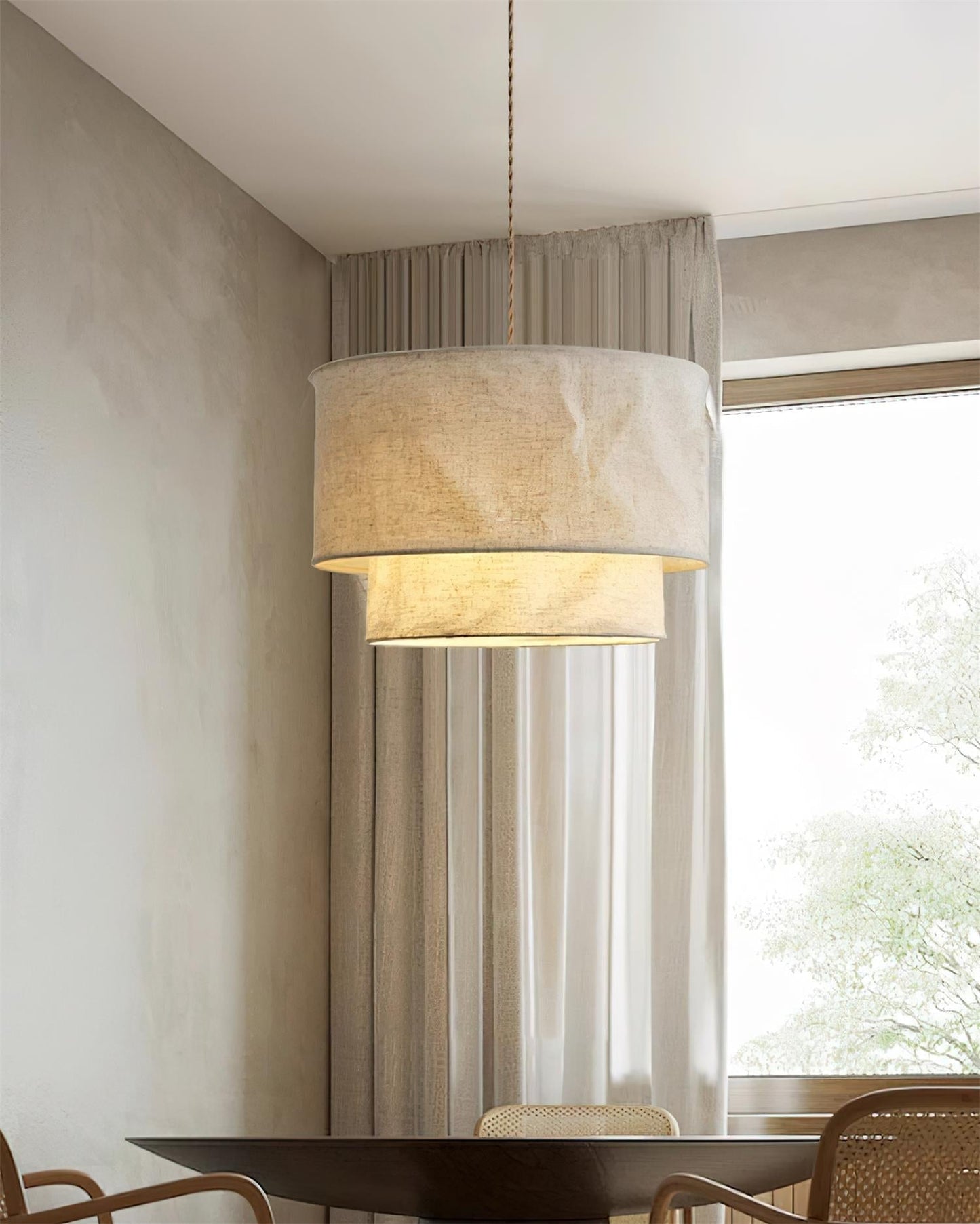 Nuvai Natural Linen Pendant Light