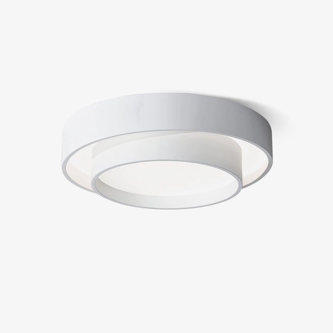 Plafonnier Orina Double Anneau Gris&Noir&Blanc Forme cylindrique