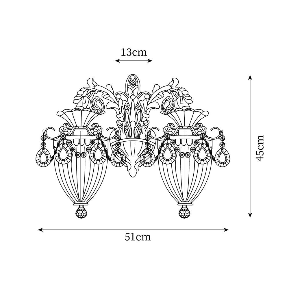 Elosia Gold Double Wall Lamp