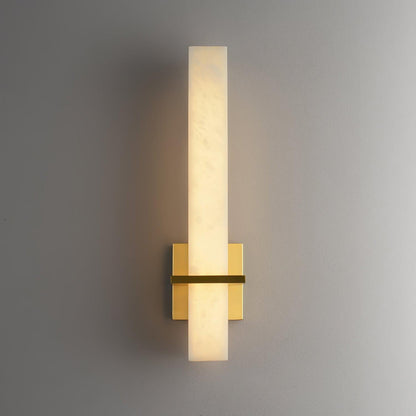 Ritta  Wall Lamp   White Alabaster Brass  Modern Cuboid