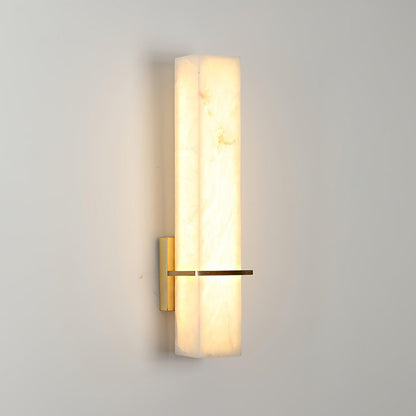 Ritta  Wall Lamp   White Alabaster Brass  Modern Cuboid