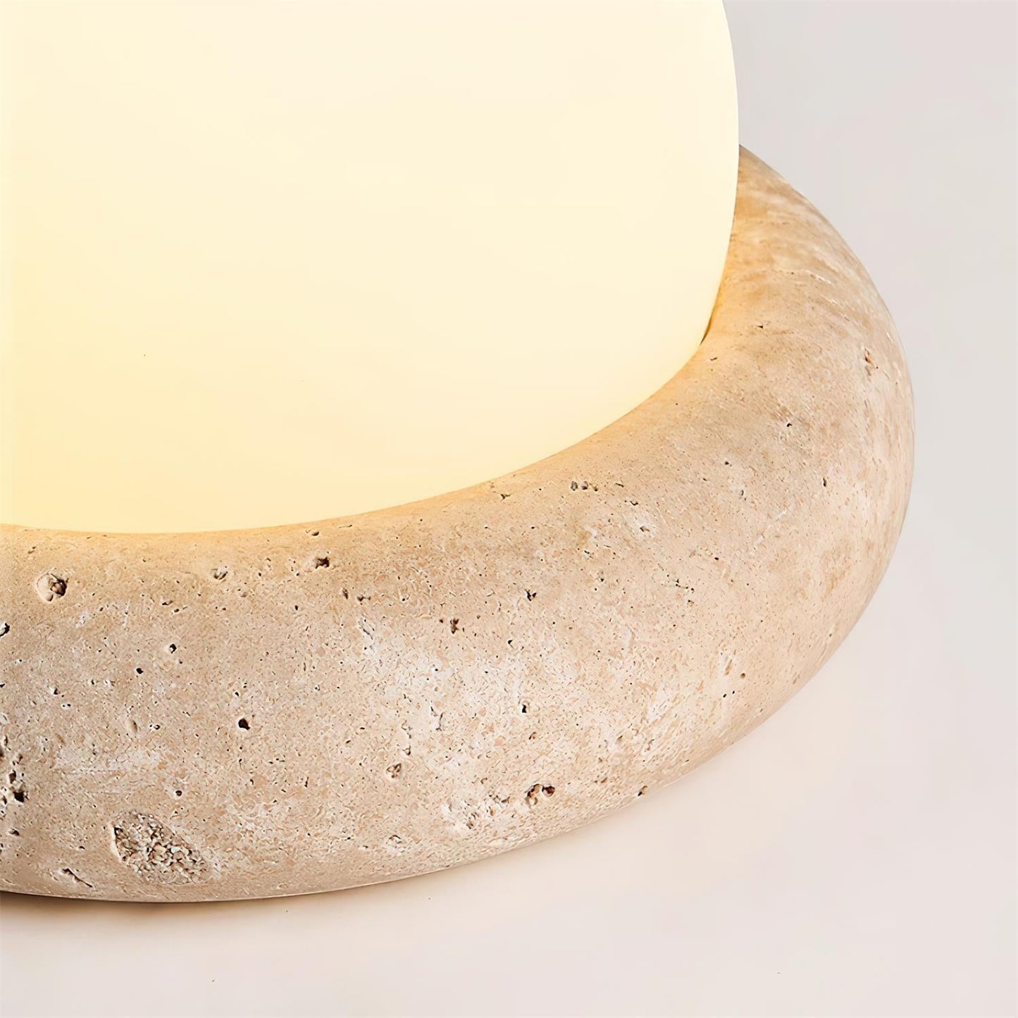 Riita Lampe de table globe en travertin Mini Maga