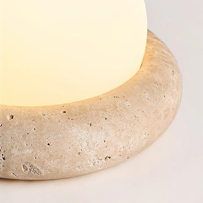 Riita Lampe de table globe en travertin Mini Maga