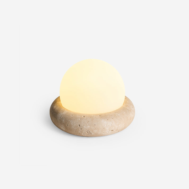 Riita Lampe de table globe en travertin Mini Maga
