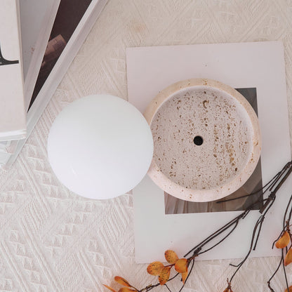 Riita Lampe de table globe en travertin Mini Maga