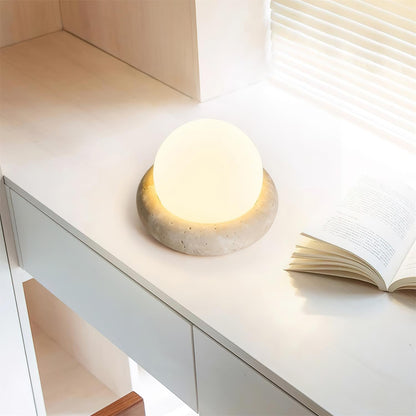 Riita Lampe de table globe en travertin Mini Maga
