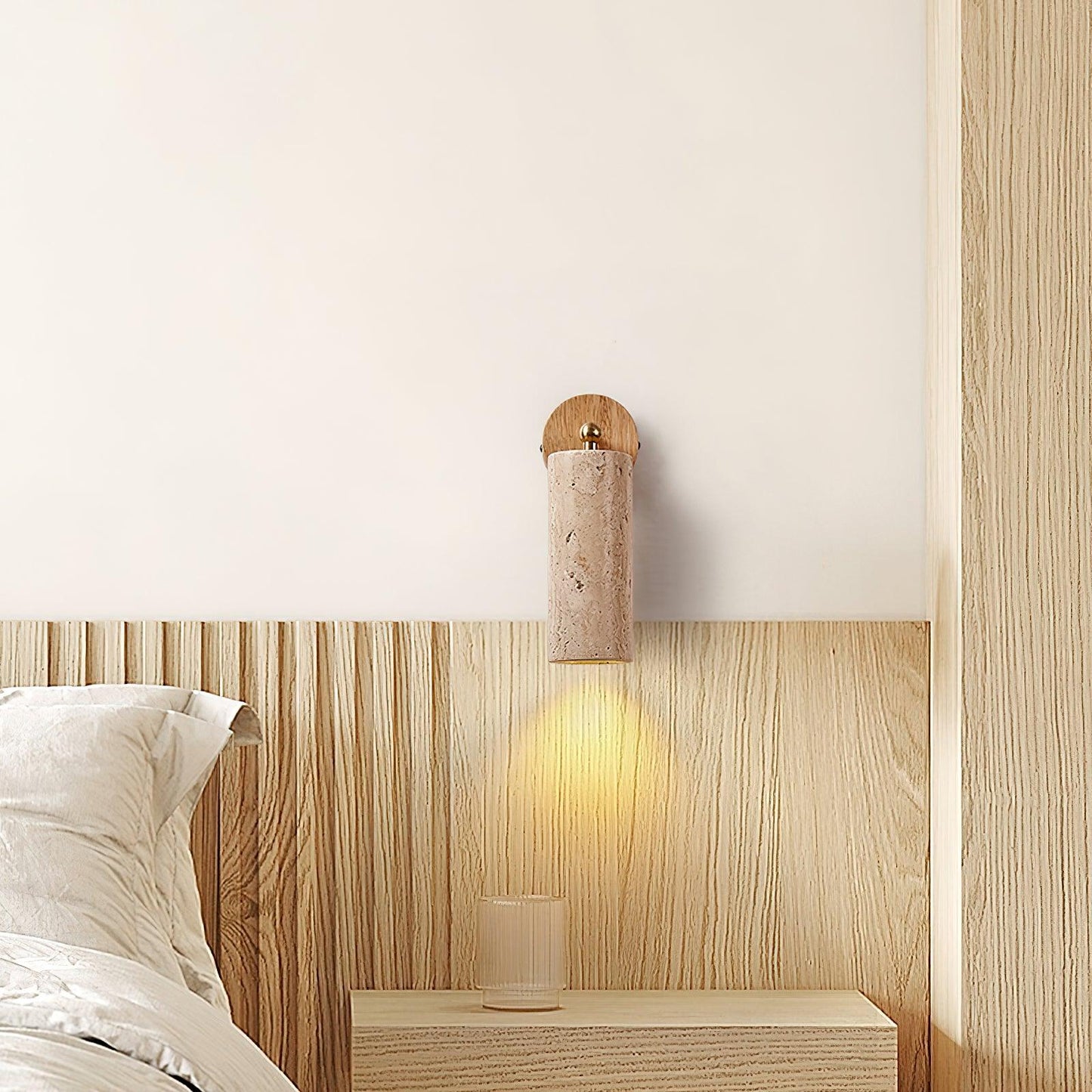Travion Adjustable Travertine Wall Sconce