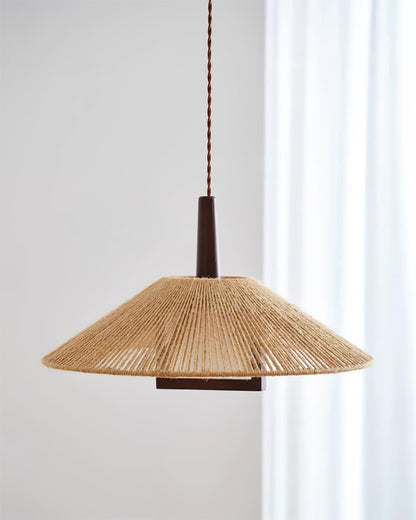 Fidoya Woven Rattan Cone Pendant Light