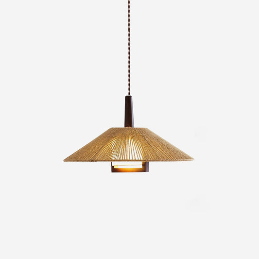 Lampada a sospensione a cono in rattan intrecciato Fidoya