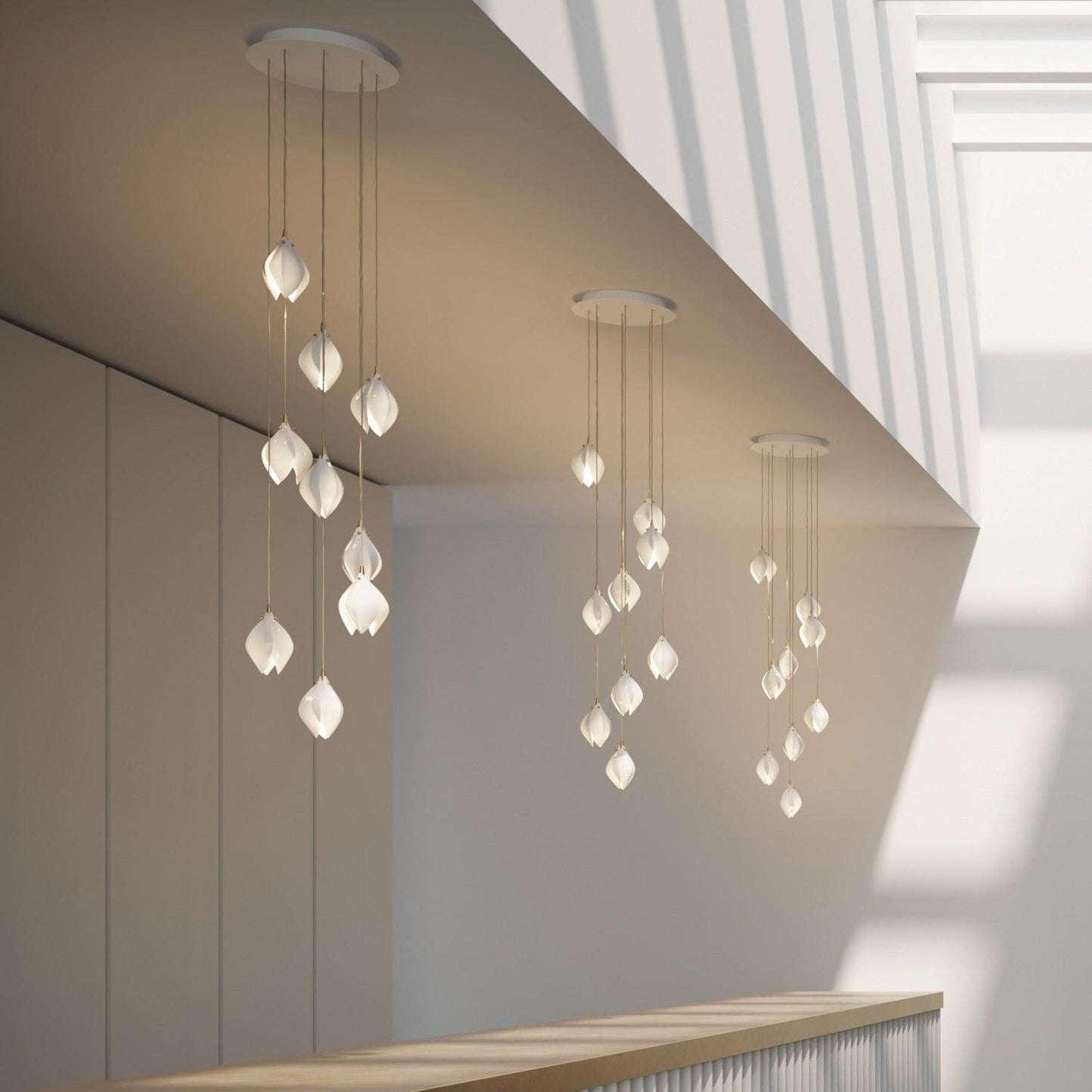 Suspension en métal et céramique Olivia, pour salon ou chambre